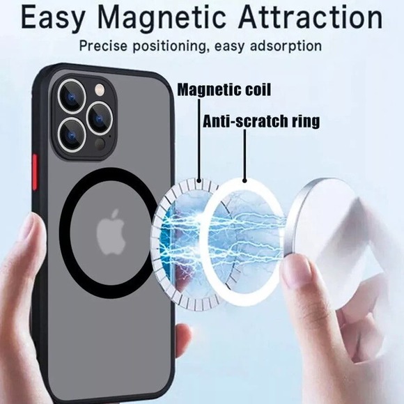 iPhone 15 Pro Max Mag Safe magnetic protective case matte black - Picture 3 of 5